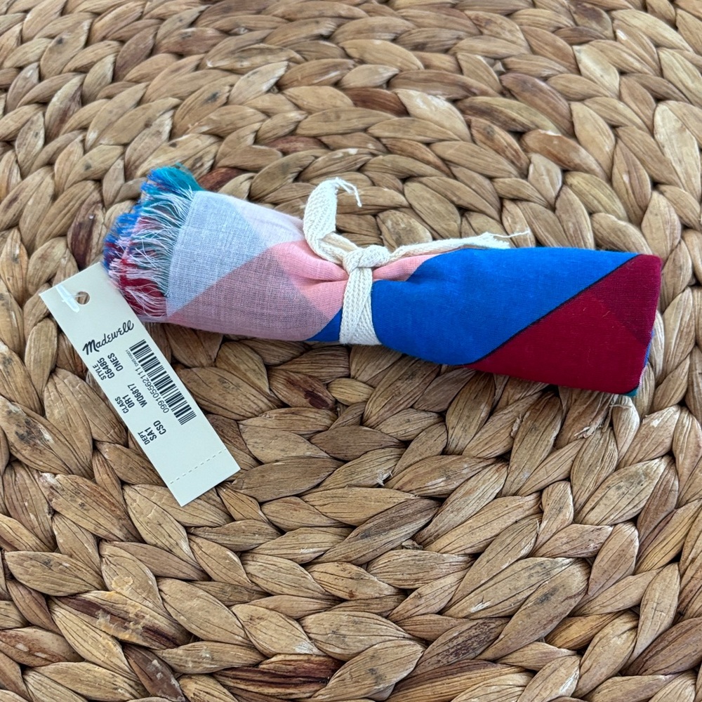 Madewell Pink and Blue Colorblock Scarf